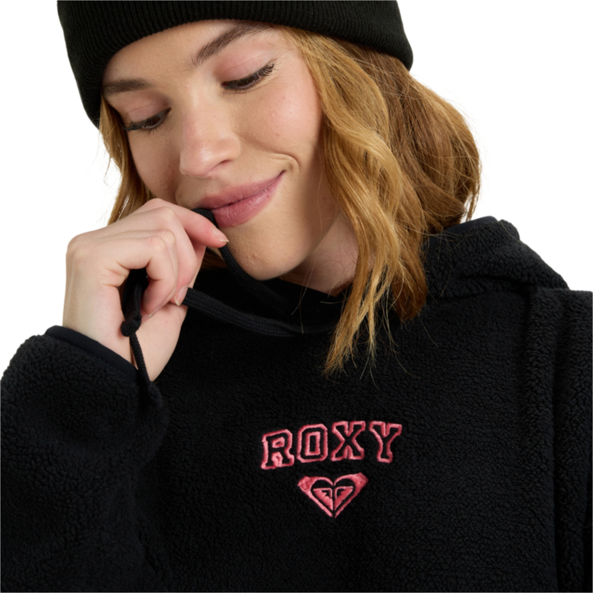 2025 Roxy Womens Cool Calling Polar Fleece Hættetrøje ERJPF03221 - Anthracite